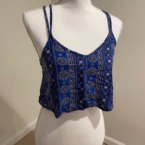 Blue Print Crop Top